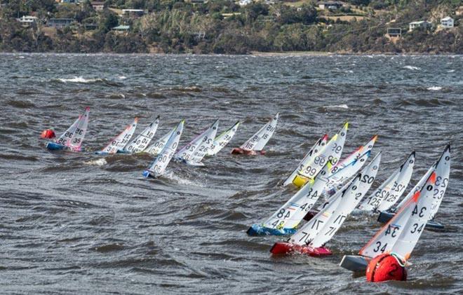 Windy day on the Derwent for IOM radio controlled yachts - 2018 IOM ® National Championships photo copyright Robert Gavin taken at Montrose Bay Yacht Club and featuring the One Metre class
