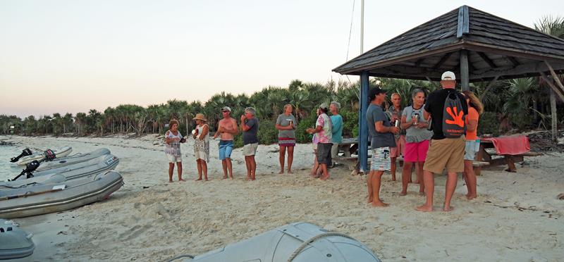 Sundowners on the beach photo copyright SV Crystal Blues taken at  and featuring the Cruising Yacht class