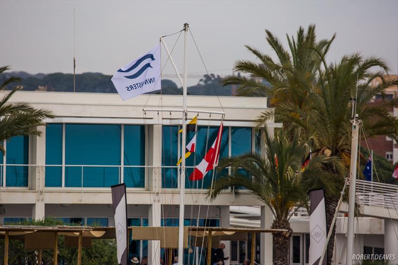 The AP flag flew all day at El Balís at the Finn World Masters photo copyright Robert Deaves taken at Club Nautico El Balis and featuring the Finn class