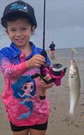 Little Frankee dolled-up just right to catch quality Hervey Bay whiting from our local beach