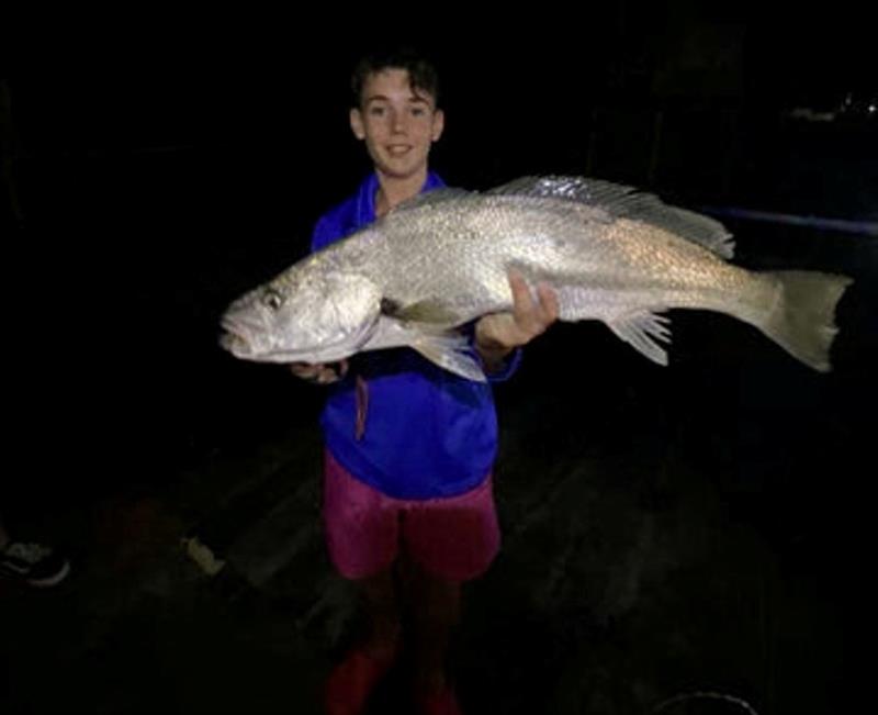 Jimmy Muldoon can be justifiably proud of this night-caught local jewfish - photo © Fisho's Tackle World
