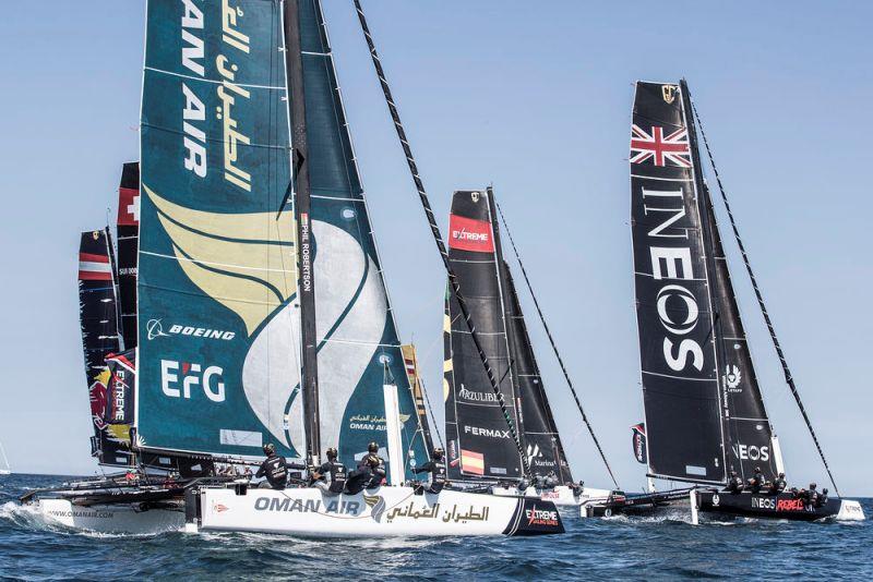 Extreme Sailing Series Act 3, Barcelona 2018 - Day 3 - Fleet photo copyright Lloyd Images taken at  and featuring the GC32 class