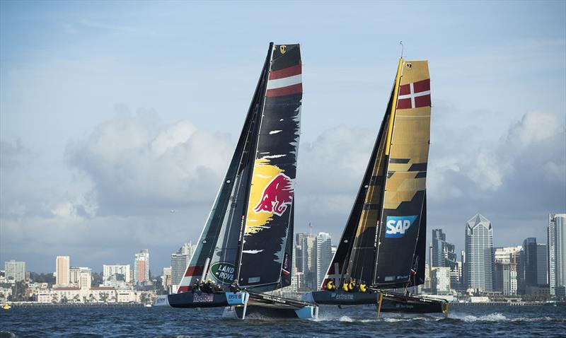 Extreme Sailing Series™ San Diego 2017 - day two - Red Bull Sailing Team & SAP Extreme Sailing Team photo copyright Lloyd Images taken at  and featuring the GC32 class