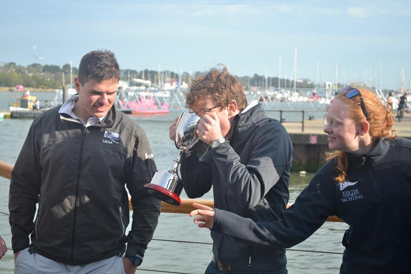 Winners Southampton with their victory drink at the EUSC Reunion Race Weekend photo copyright Will Roberts taken at Royal Southern Yacht Club