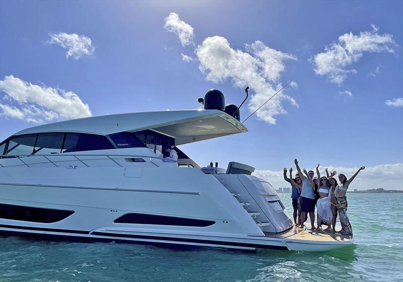 Jorge and Kathy Trigo along their daughters and friends had an amazing weekend cruising along the South Florida Coast on their new Maritimo X60 photo copyright Maritimo taken at  and featuring the Power boat class