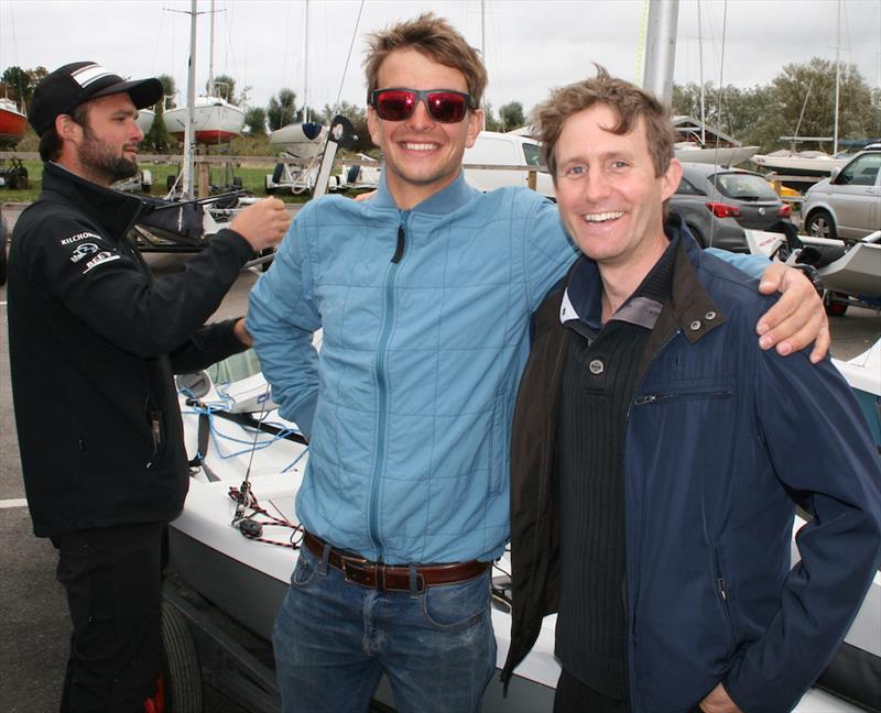 Ben Saxton and Toby Lewis ready for battle while Alan Roberts checks out the champs' rig tension ahead of the 2017 Endeavour Trophy photo copyright Sue Pelling taken at Royal Corinthian Yacht Club, Burnham and featuring the RS200 class