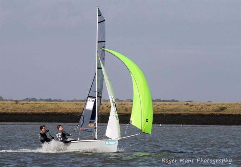Ben Saxton and Toby Lewis on their way to another win on day 1 of the 2017 Endeavour Trophy photo copyright Roger Mant Photography taken at Royal Corinthian Yacht Club, Burnham and featuring the RS200 class