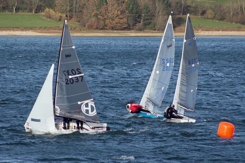 Scorpions Tom Jeffcoate & Rachel Rhodes (2037), Stuart Hydon & Richard Pepperdine (2022) and Pete Mitchell & Simon Forbes (2034) during the Fernhurst Books Draycote Dash photo copyright Paul Williamson taken at Draycote Water Sailing Club and featuring the Scorpion class
