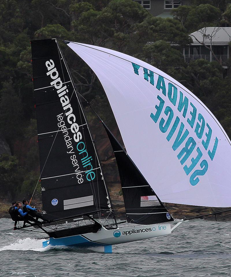 Appliancesonline.com.au finished fourth after being near the leading group all through 18ft Skiff JJ Giltinan Championship Race 2 photo copyright Frank Quealey taken at Australian 18 Footers League and featuring the 18ft Skiff class