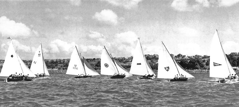 Race start at the 1950 Worlds in NZ photo copyright Robin Elliott taken at Australian 18 Footers League and featuring the 18ft Skiff class