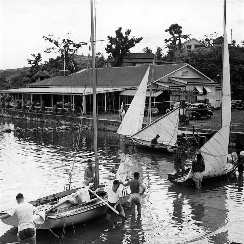 Scene at the Royal Suva YC photo copyright Archive taken at Australian 18 Footers League and featuring the 18ft Skiff class