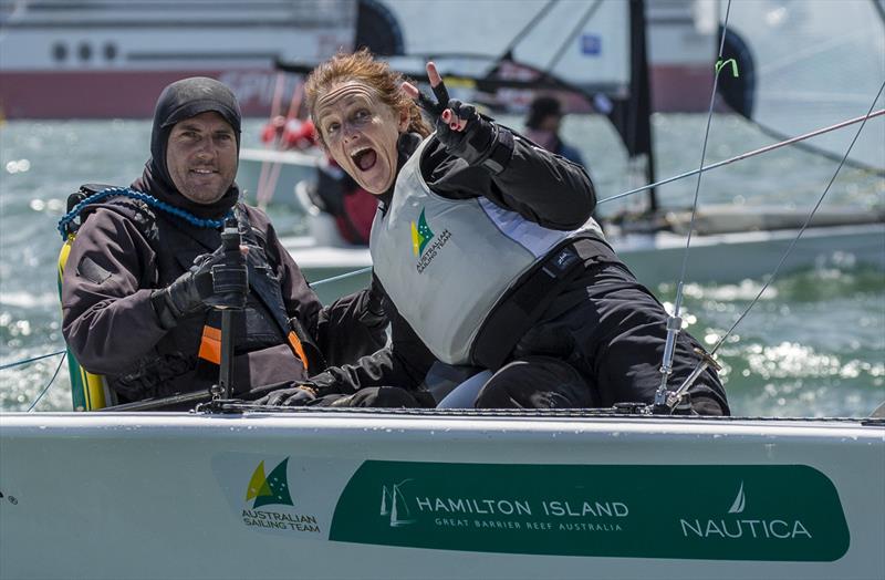 Gold for Fitzgibbon & Tesch at the Para World Sailing Championships photo copyright Teri Dodds taken at Royal Yacht Club of Victoria and featuring the SKUD 18 class