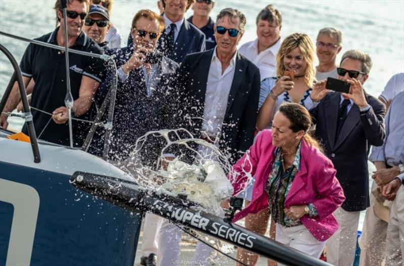 The new TP52 Azzurra is baptised photo copyright Zerogradinord / Azzurra taken at  and featuring the TP52 class