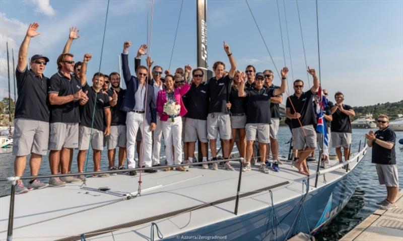The new TP52 Azzurra is baptised photo copyright Zerogradinord / Azzurra taken at  and featuring the TP52 class