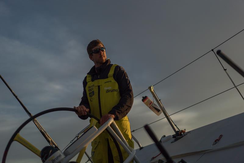 Leg 6 to Auckland, day 19 on board Brunel. 24 February, . Peter Burlibng driving. Sunrise photo copyright Yann Riou / Volvo Ocean Race taken at  and featuring the Volvo One-Design class