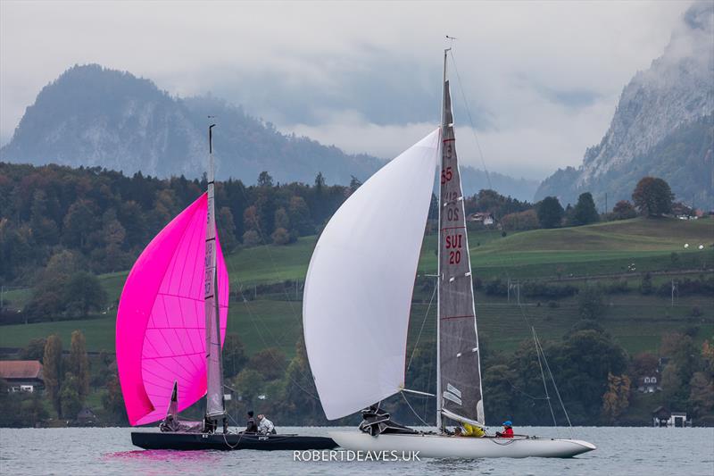 Pungin and Alzrira at the Thunersee Yachtclub's Herbstpreis photo copyright Robert Deaves / www.robertdeaves.uk taken at Thunersee-Yachtclub and featuring the 5.5m class