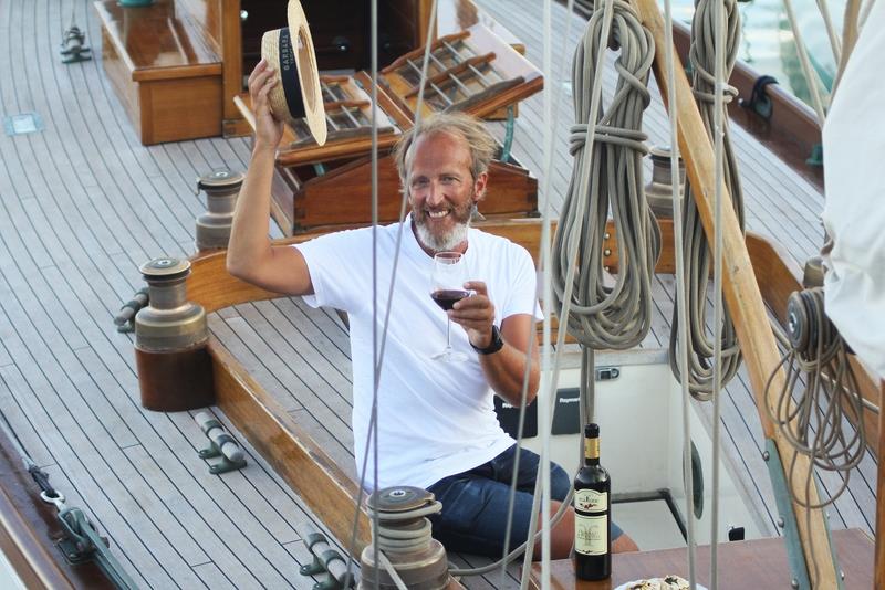 The Florentine Roberto Olivieri, owner of Barbara, at the Vele d'Epoca Imperia photo copyright M. Ventimiglia taken at  and featuring the Classic Yachts class