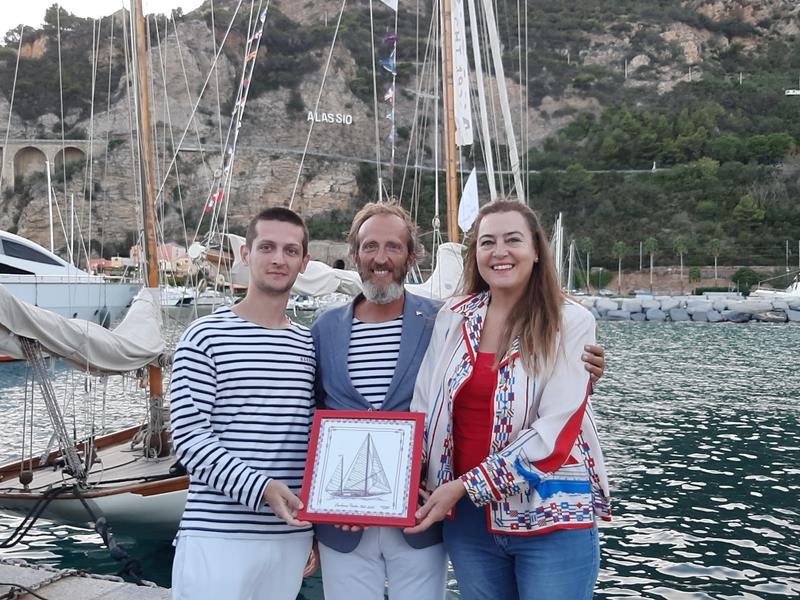Roberto Olivieri and his son Edoardo with Barbara Borsotto of Maison DAPHNE´ Sanremo photo copyright Alessandro Bagno taken at  and featuring the Classic Yachts class