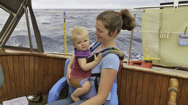 Charlotte Kaufman on board with their youngest child photo copyright Charlotte Kaufman taken at  and featuring the Cruising Yacht class
