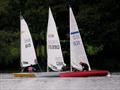 1st 2nd and 3rd nicely lined up during the 2023 Border Counties Midweek Sailing Series at Redesmere © John Nield