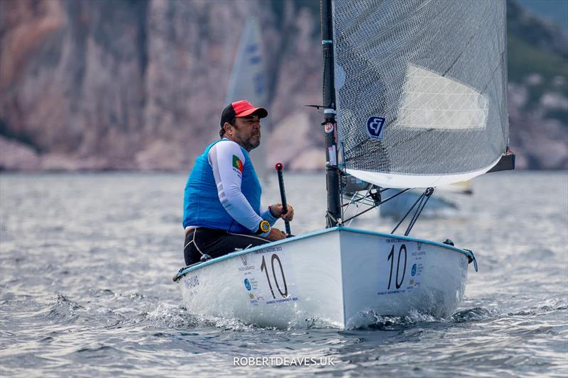 Filipe Silva - Day 2 of the 2023 Finn World Masters in Greece photo copyright Robert Deaves / www.robertdeaves.uk taken at  and featuring the Finn class