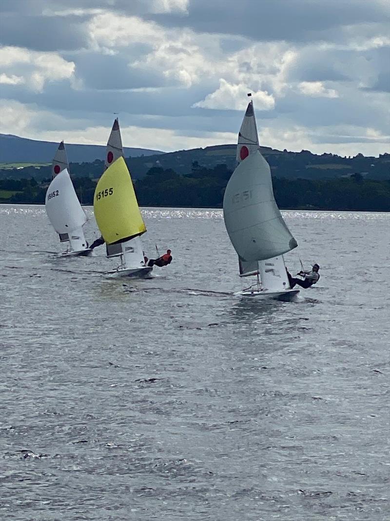 Martin & Daniel Lewis lead home the fleet in Race 5, with David Hall & Paul Constable in second and Heather MacFarlane & Chris Payne third on day 3 of the Gul Fireball World Championship at Lough Derg photo copyright Con Murphy taken at Lough Derg Yacht Club and featuring the Fireball class