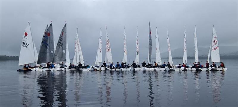Waiting for the wind to fill at the Fireball Munsters, a joint event with 420s photo copyright Frank Miller taken at Killaloe Sailing Club and featuring the Fireball class
