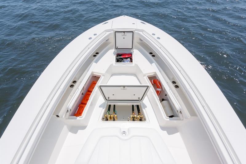 Regulator 41 - Center console boat forward seat storage fishbox - photo © Regulator Marine