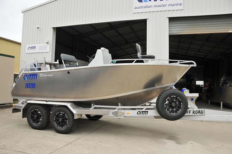 Stephen's completed rig on a heavy duty off-road trailer – about to depart for sea trials photo copyright John Daffy taken at  and featuring the Fishing boat class