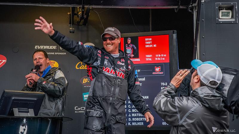 Bryan Thrift won the FLW tournament photo copyright Fishing League Worldwide taken at  and featuring the Fishing boat class