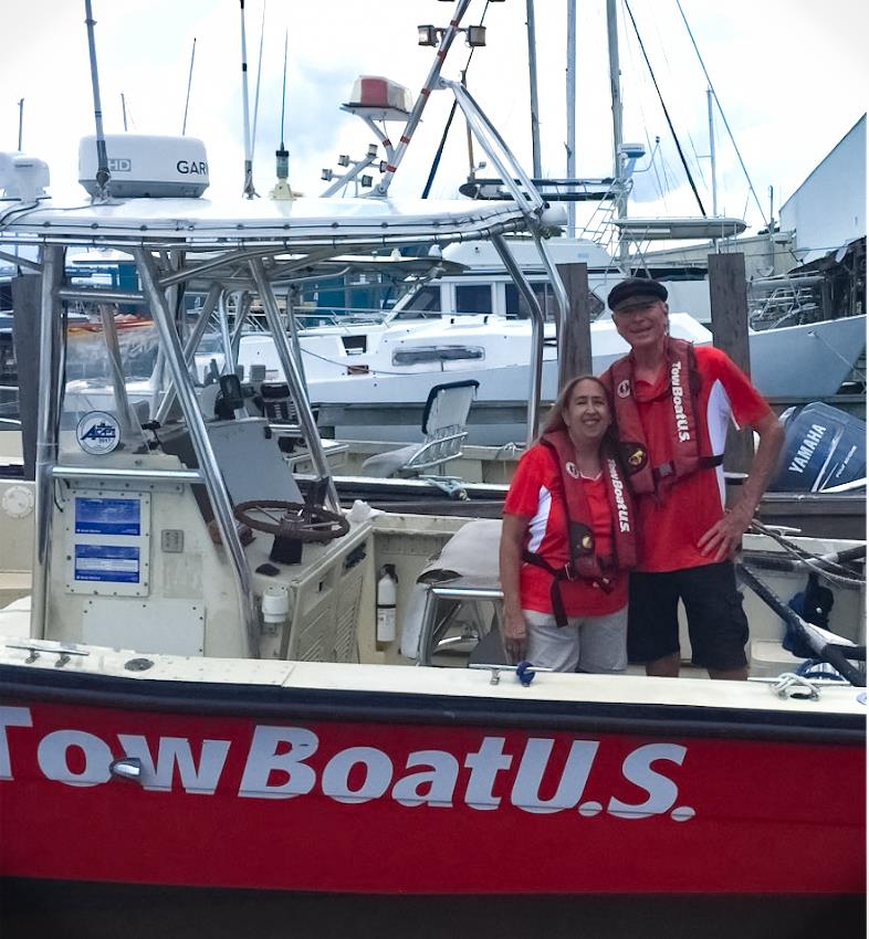“Mrs. Pip” with “Capt. Pip,” the new owner of TowBoatUS Clear Lake, Texas photo copyright Scott Croft taken at  and featuring the Fishing boat class