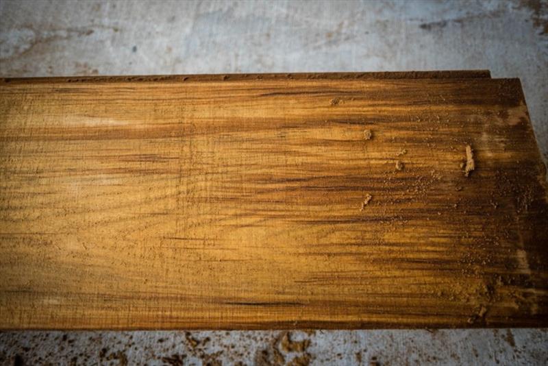 This process gives us incredibly matched grains, consistent symmetry, uniformity , and color. We will be documenting this process extensively, so keep following along with us! - photo © Bayliss Boatworks