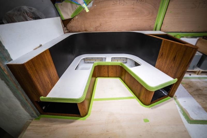Dinette installed photo copyright Bayliss Boatworks taken at  and featuring the Fishing boat class