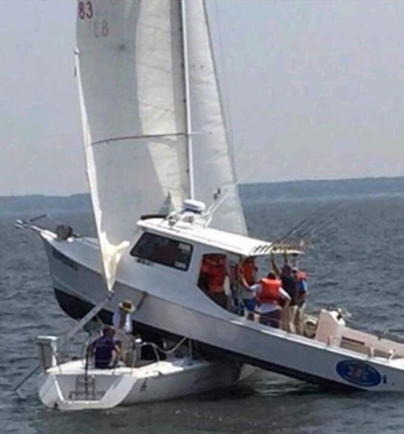 Two boats collided on Friday in the Chesapeake Bay near Thomas Point photo copyright Maryland Natural Resources Police taken at  and featuring the Fishing boat class