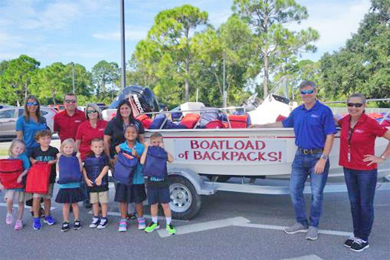 Boston Whaler® donates supplies to local elementary schools during 8th annual Boatload of Backpacks photo copyright Boston Whaler taken at  and featuring the Fishing boat class