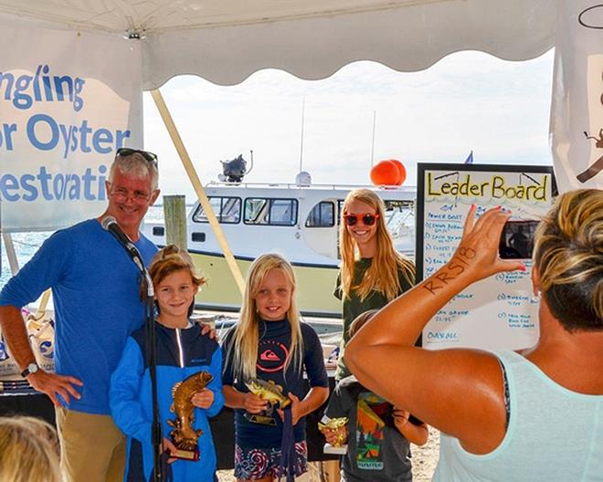 Winners of the youth division at the 2018 Chesapeake Bay Foundation Rod and Reef Slam fishing tournament photo copyright Chesapeake Bay Foundation / Allison Colden taken at  and featuring the Fishing boat class