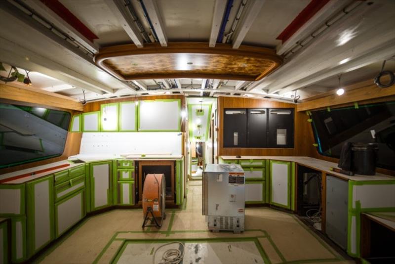 The salon and galley - photo © Bayliss Boatworks