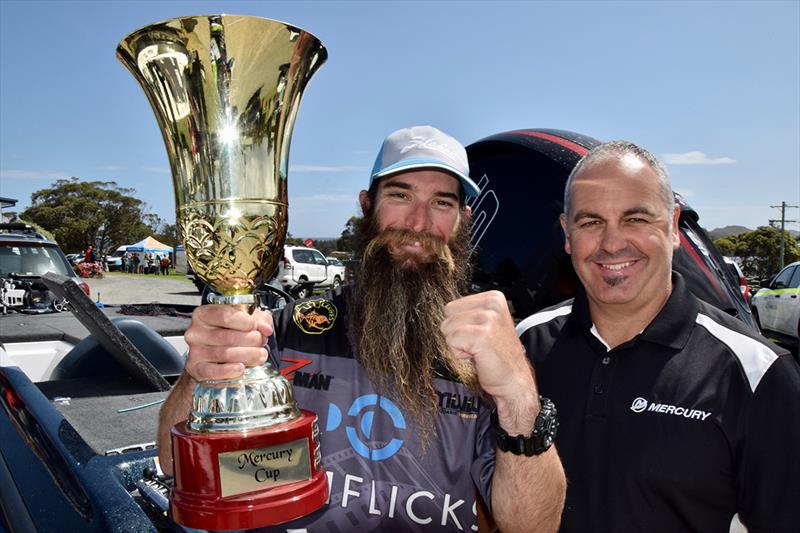 Mercury Cup champ Kris Hickson with Mercury's Andrew - ABT Costa BREAM Series Grand Final photo copyright Mercury Marine taken at  and featuring the Fishing boat class