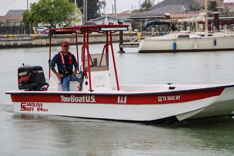 Capt. Angel Ramirez, new owner of TowBoatUS Port Isabel, aboard one of his 24-hour on-water assistance company's response vessels photo copyright Scott Croft taken at  and featuring the Fishing boat class