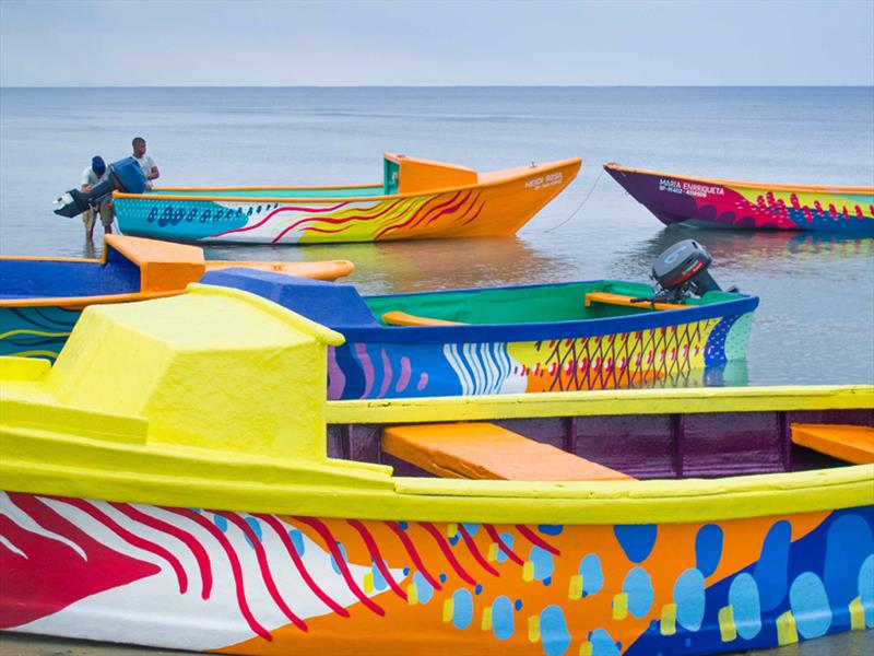 52 rusty fishing boats painted to preserve marine biodiversity photo copyright boa mistura taken at  and featuring the Fishing boat class