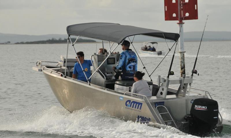 Jeff with wife Sue showing some Canadian friends around Moreton Bay in his AMM Sea Class 4900 Centre Console. - photo © Australian Master Marine