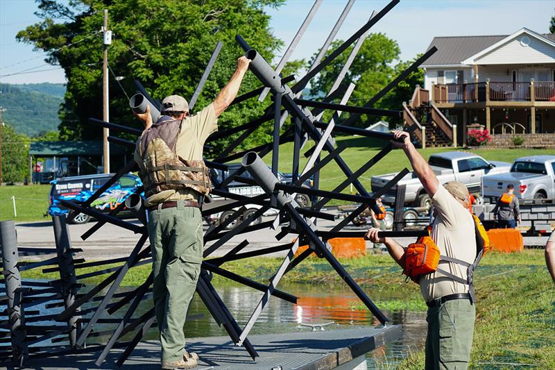 Thirty-six MossBack artificial structures were installed in Tennessee's Richland Creek to benefit Chickamauga Lake fisheries photo copyright Union Sportsmen's Alliance taken at  and featuring the Fishing boat class