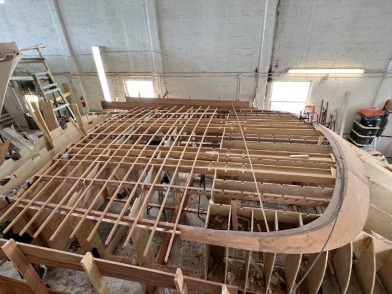 Hull #9 - Deck beam installation photo copyright Michael Rybovich & Sons taken at  and featuring the Fishing boat class