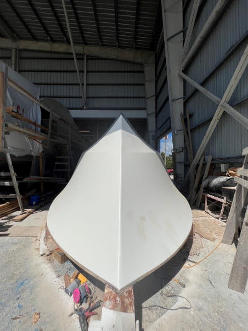 Hull #10 - Hull in finish primer photo copyright Michael Rybovich & Sons taken at  and featuring the Fishing boat class