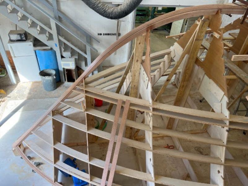 Hull #11 - Stem in the jig photo copyright Michael Rybovich & Sons taken at  and featuring the Fishing boat class