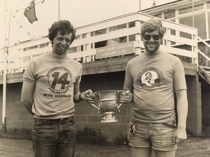 David & Simon with the Prince of Wales Cup at Tewkesbury photo copyright Chandler archive taken at Tewkesbury Cruising & Sailing Club and featuring the International 14 class