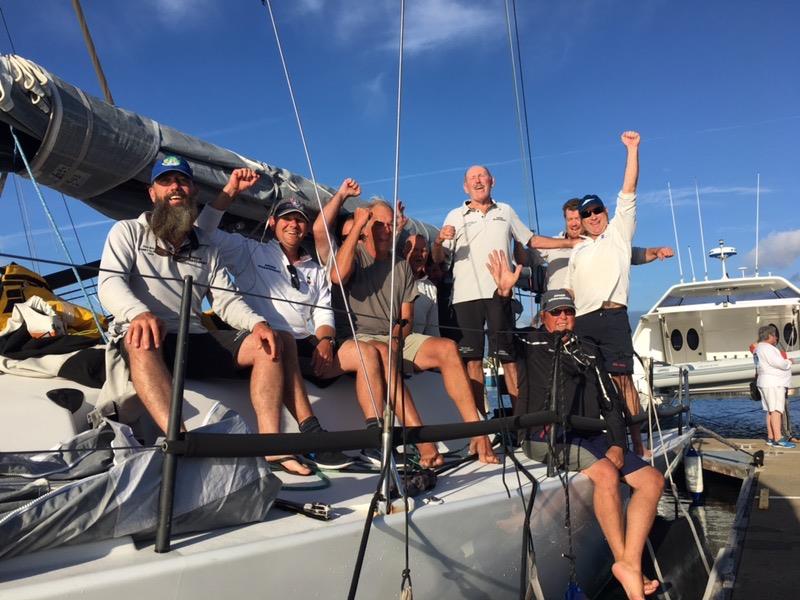 Anger Management crew celebrate - Newport to Coffs Coast Yacht Race 2017 photo copyright Jennifer Cook taken at  and featuring the IRC class