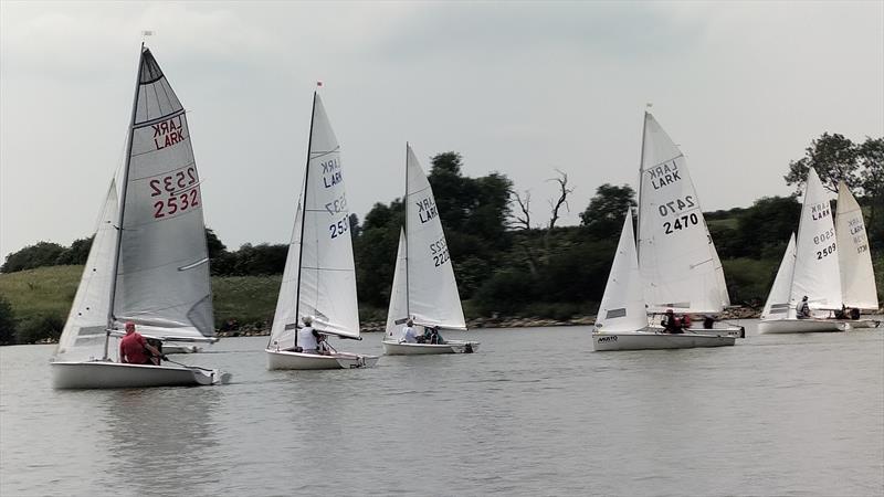 Start of race 2 at the Banbury Lark Open photo copyright Paul Rhodes taken at Banbury Sailing Club and featuring the Lark class