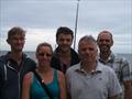 Lightning sailors at Hunstanton (l to r) Paul White, Penny Yarwood, Matt Hopkins, Simon Hopkins & Lee Bratley © Emma Dodd