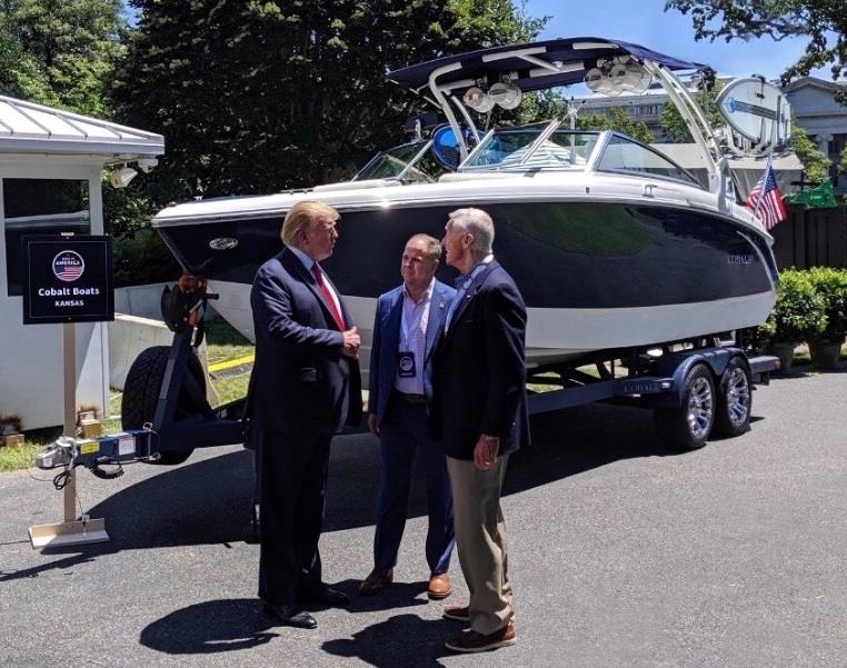 Cobalt Boats representatives join President Trump at the White House for Third Annual Made in America Product Showcase photo copyright National Marine Manufacturers Associatio taken at  and featuring the Marine Industry class